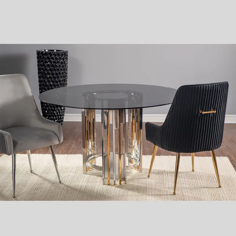 Glass And Gold Dining Table – Manilla Design 1