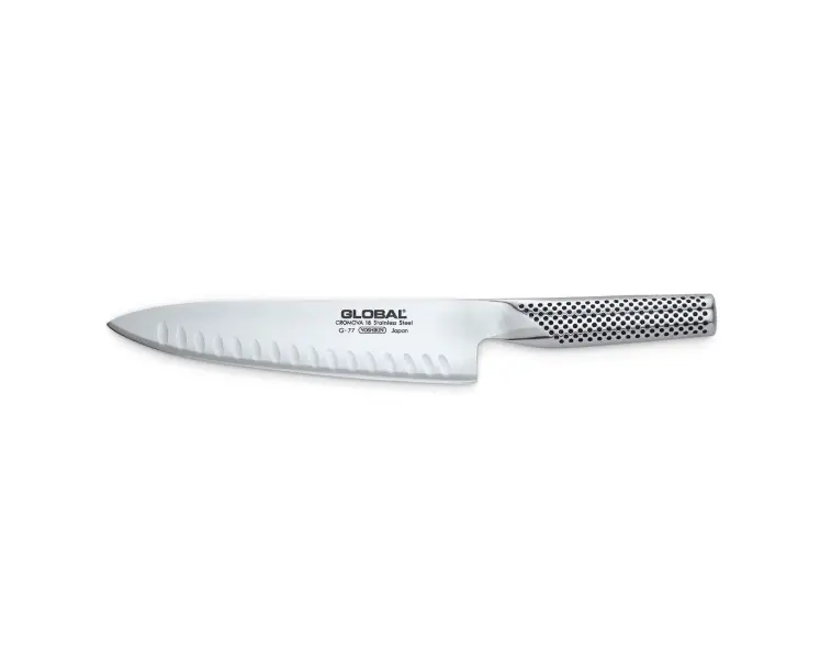 Global Fluted Cook’S Knife – 8-Inch Heavy-Duty Professional Blade 1