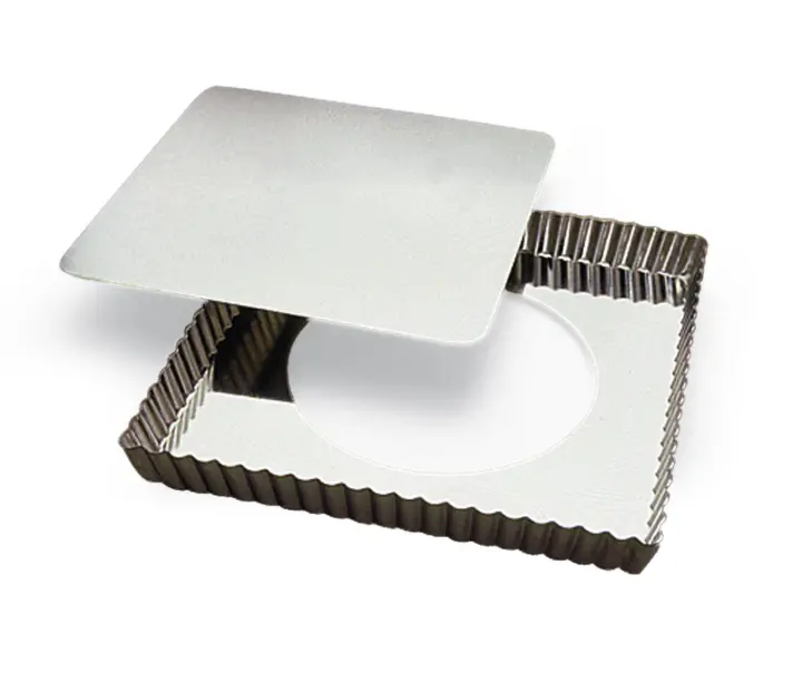 Gobel Fluted Square Tart Pan – 9" × 9" × 1" (23 × 23 × 2.5 Cm) 1