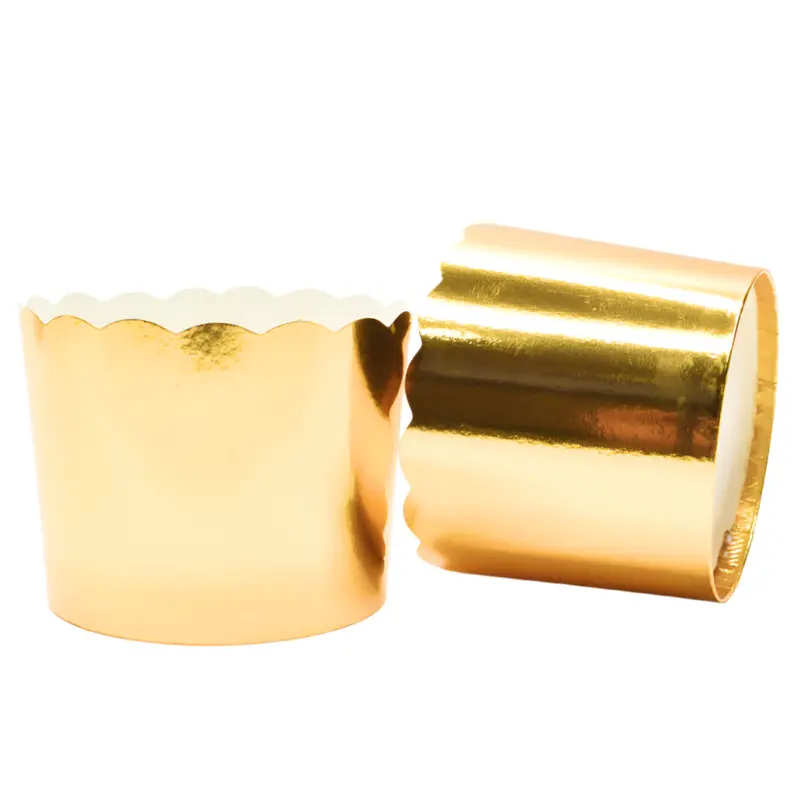 Gold Metallic Mini Muffin Liners – Elegant 10-Piece Paper Cup Set (Cl073-B) 1