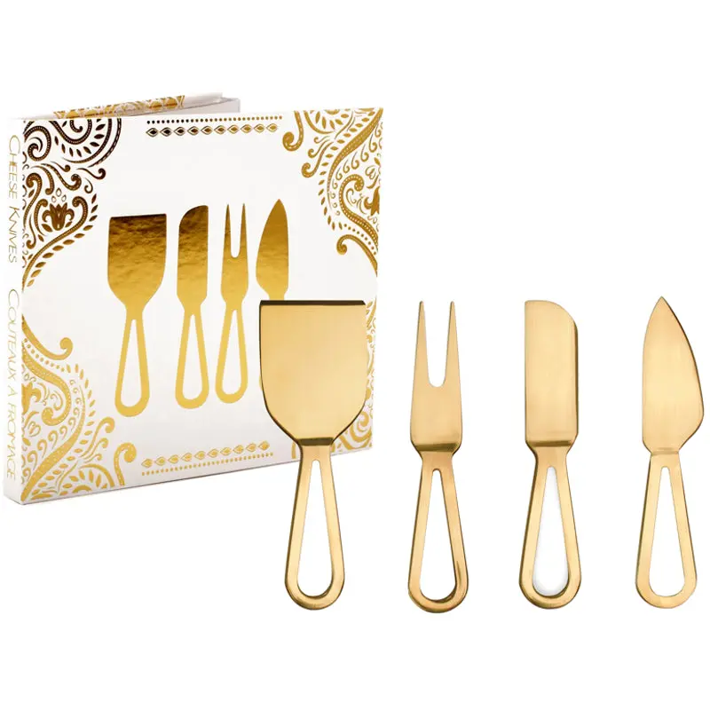 Gold-Trimmed Natural Living Cheese Knife Set 1