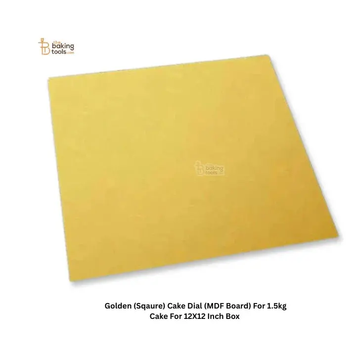 Golden Square Cake Dial Made From Mdf For 1.5Kg Cakes – Fits 12×12 Inch Packaging Boxes 1