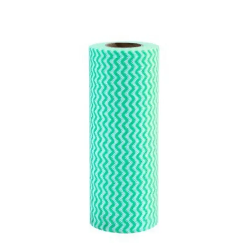 Green Disposable Microfiber Dishcloth Roll 1