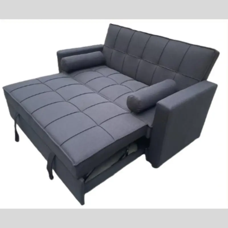 Grey Fabric Pull-Out Sofa Bed – Space-Saving Design 1