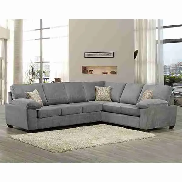Grey Fabric Sectional Sofa – Handcrafted In Canada 1