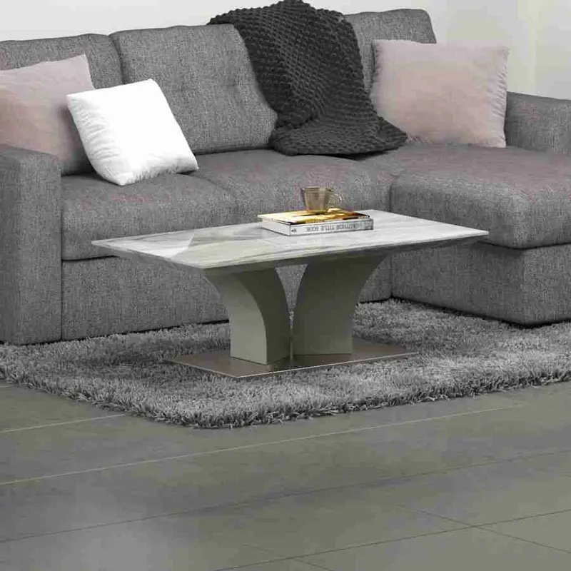 Grey Marble-Style Coffee Table 1