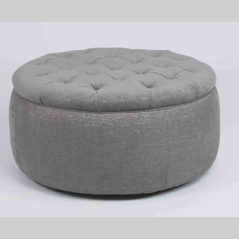 Grey Tufted Ottoman – Proudly Crafted In Canada 1