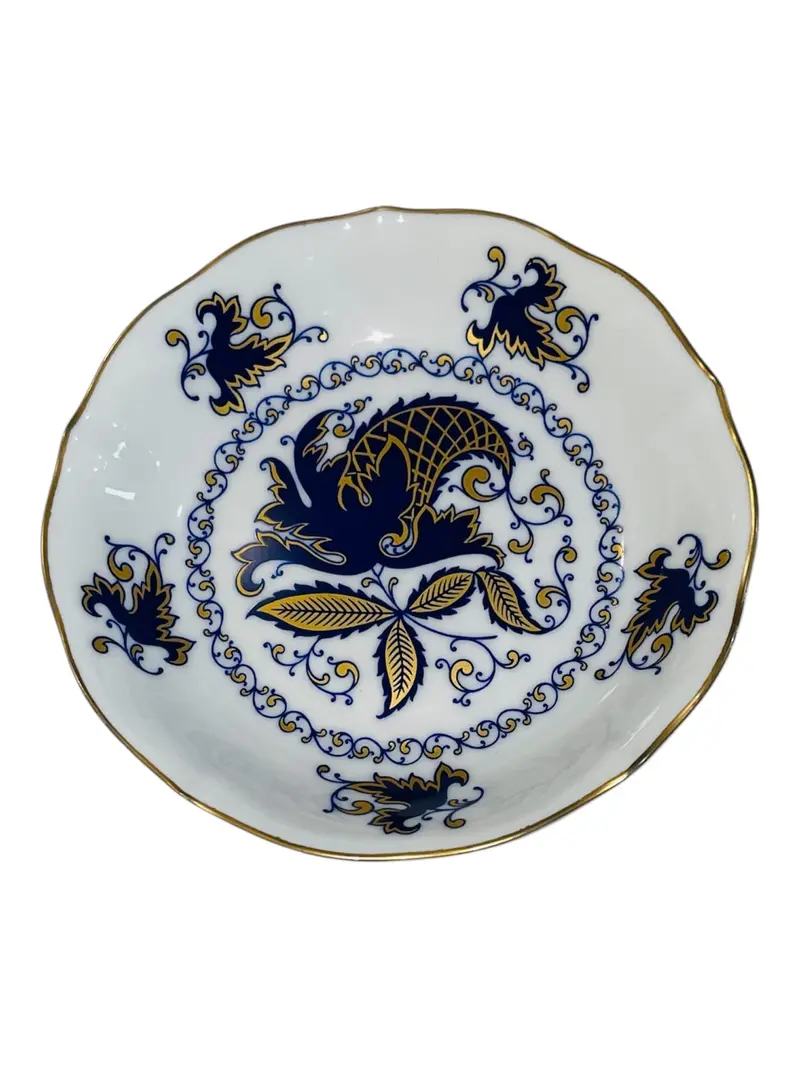 Hand-Painted Porcelain Mini Bowl With Gold Leaf Accents 1