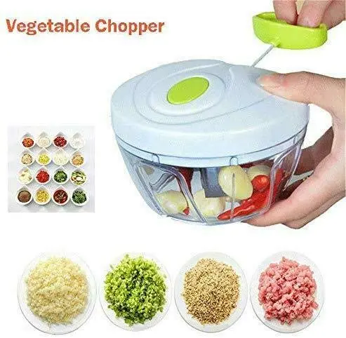 Hand-Powered Food Chopper – Stainless Steel Blades, Non-Slip Base, Bpa-Free & Dishwasher-Safe 1