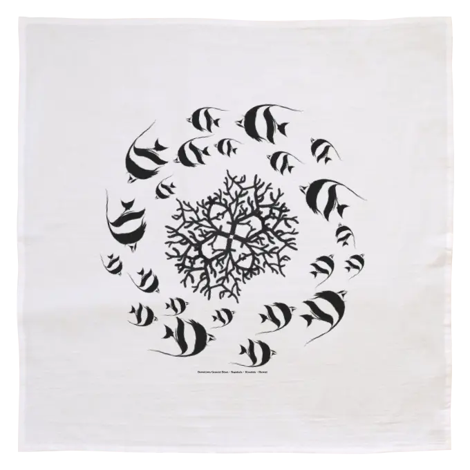 Handmade Hawaiian Flour Sack Towel – Tropical Fish Design (Made In Hawai‘I) 1