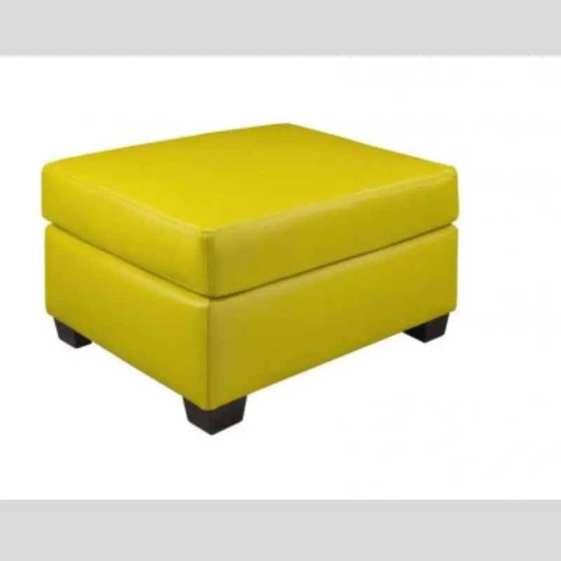 Handmade Yellow Leather Ottoman – Bespoke Canadian Craftsmanship 1