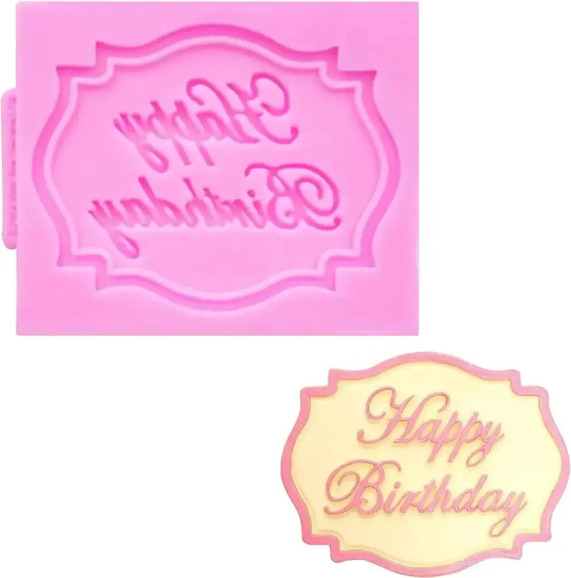 'Happy Birthday 1' Themed Silicone Cake Decorating Mold 1