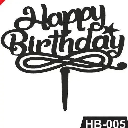 Hb-005 Infinity Symbol Acrylic Birthday Cake Topper – ‘Happy Birthday’ With Eternal Love Design 1