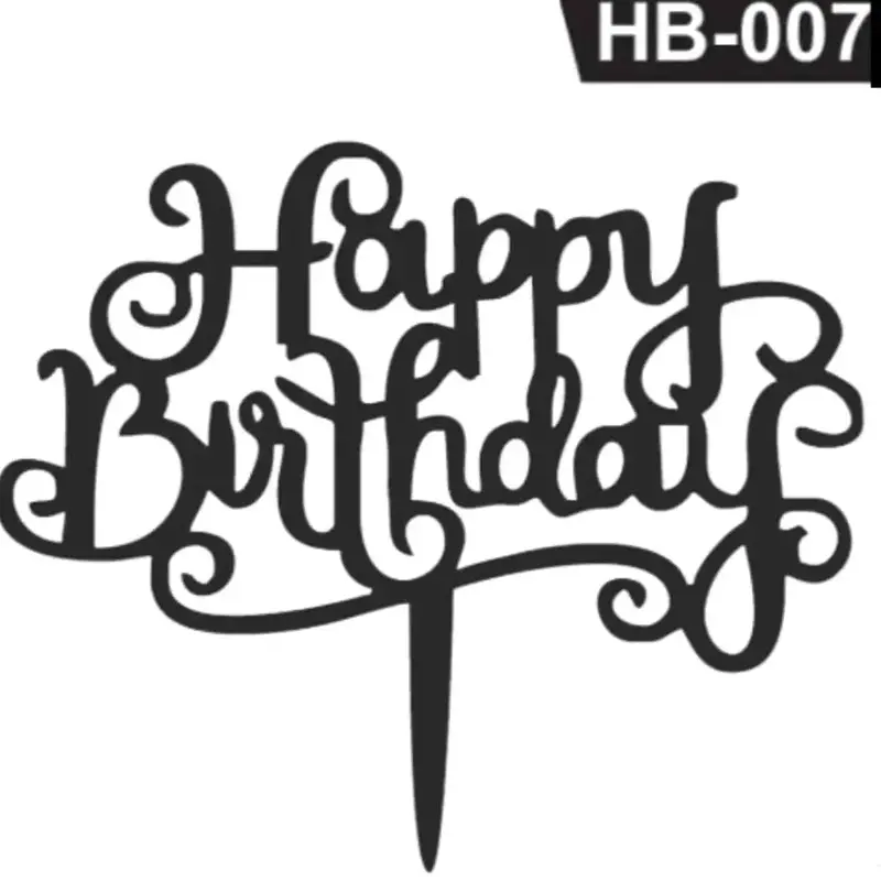 Hb-007 Minimalist Acrylic Birthday Cake Topper – Modern Happy Birthday Tag | The Baking Tools 1