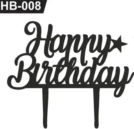 Hb-008 Clear Acrylic Birthday Cake Topper – Stylish Happy Birthday Decoration | The Baking Tools 1