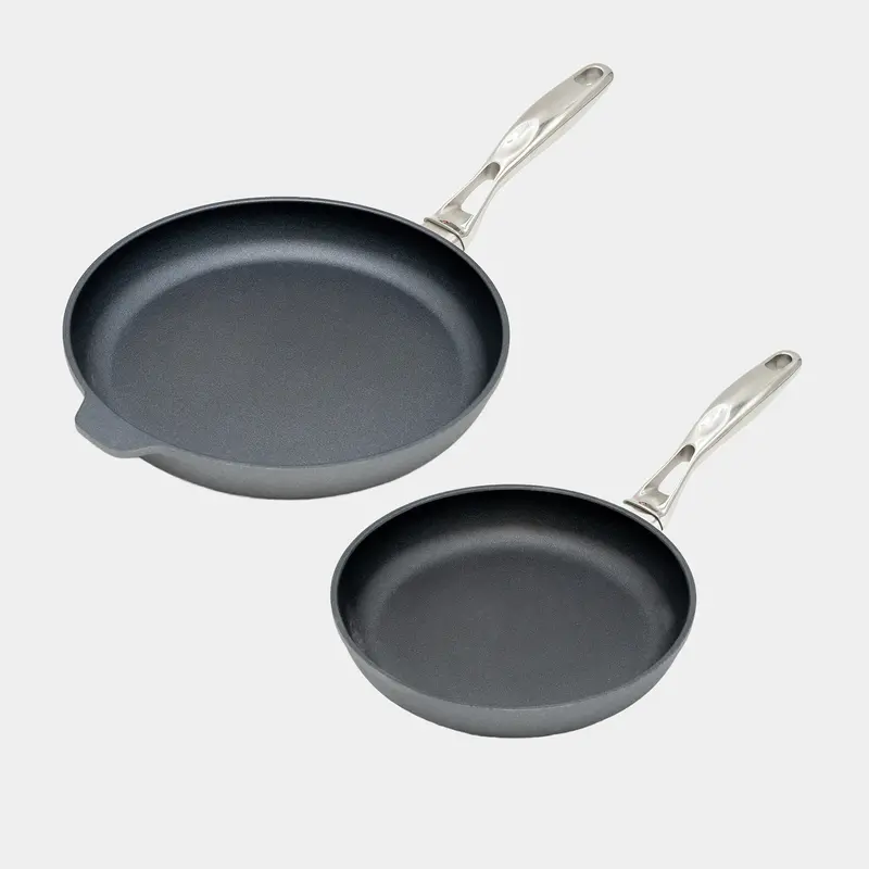 Hd Nonstick 2-Piece Fry Pan Set – Stainless Steel Handles 1