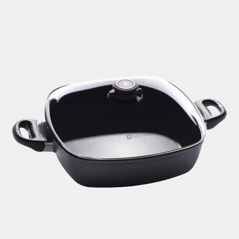 Hd Nonstick Square Casserole Dish – 5 Quart With Glass Lid 1