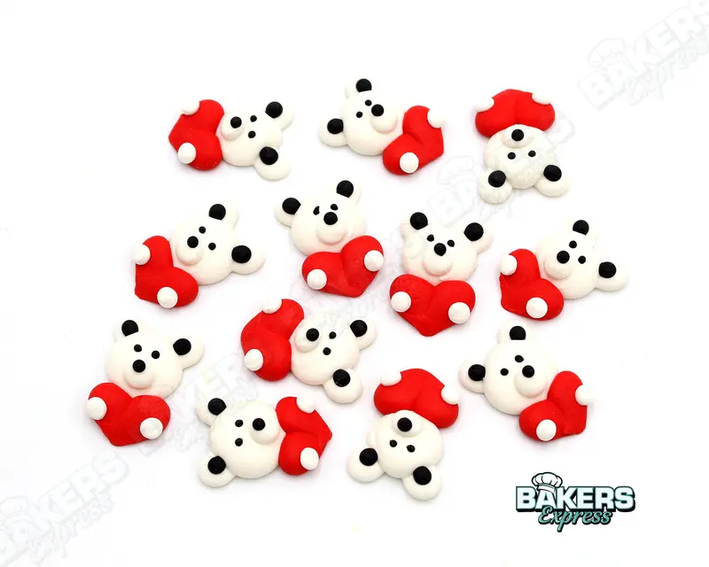 Heart-Shaped Bear Icing Toppers (12-Pack) 1