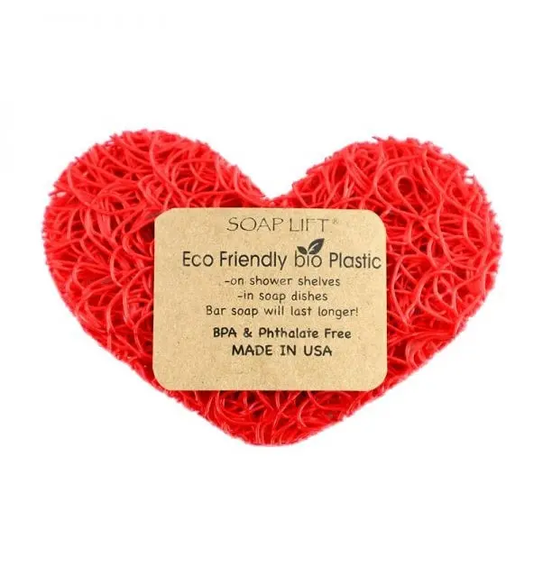 Heart-Shaped Soap Lift Holder – Red Silicone 1