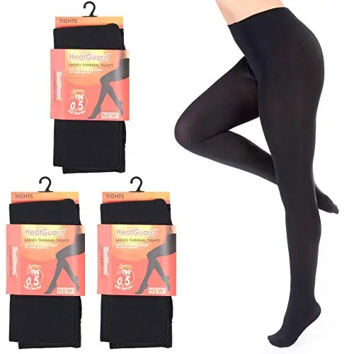 Heatguard Women’S 3-Pair Thermal Tights – Black, 140 Denier, 0.5 Tog, Medium Fit 1