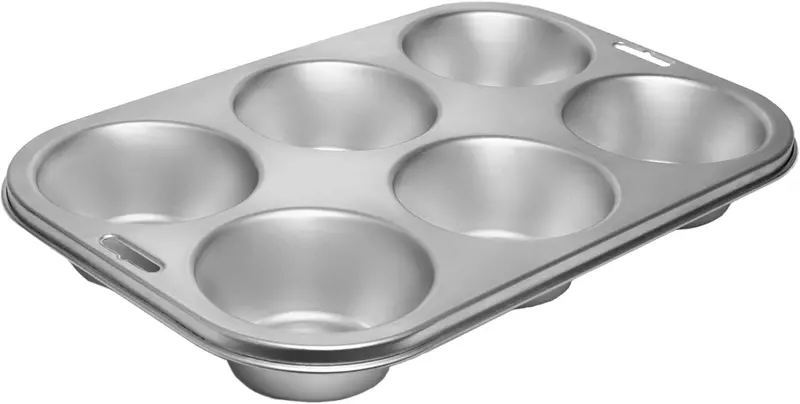 Heavy-Duty 6-Cup Stainless Steel Giant Muffin Pan By Fox Run 1