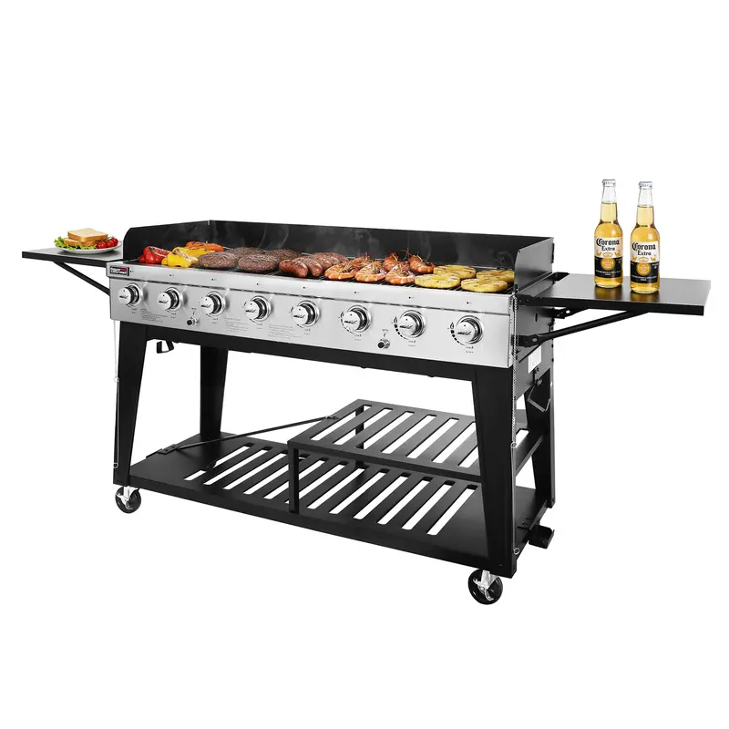 Heavy-Duty 8-Burner Outdoor Event Grill – 104,000 Btu, Extra-Wide Cooking Area 1
