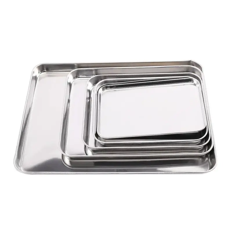 Heavy-Duty Stainless Steel Kitchen Tray – Dishwasher-Safe Serving Pan 1