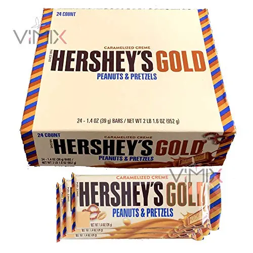 Hershey'S Gold Caramelized Crème Chocolate Bars – 39G Holiday Edition, Pack Of 1000 (2 X 500) 1