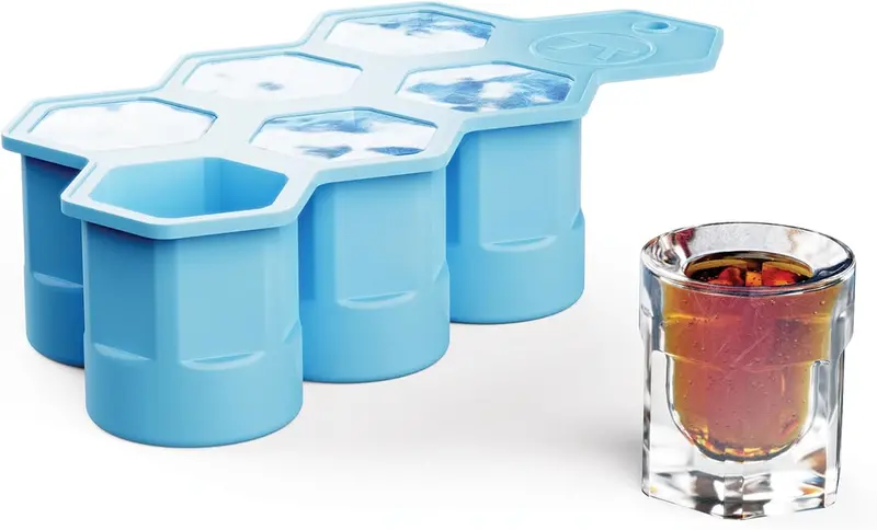 Hexagonal Ice Shot Mold – Outset Silicone Freezer Tray 1