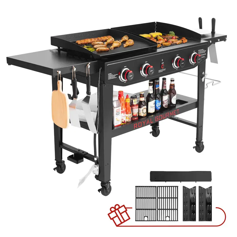 High-Output 4-Burner Gas Grill & Griddle Combo – 48,000 Btu, 598 Sq. In. 1