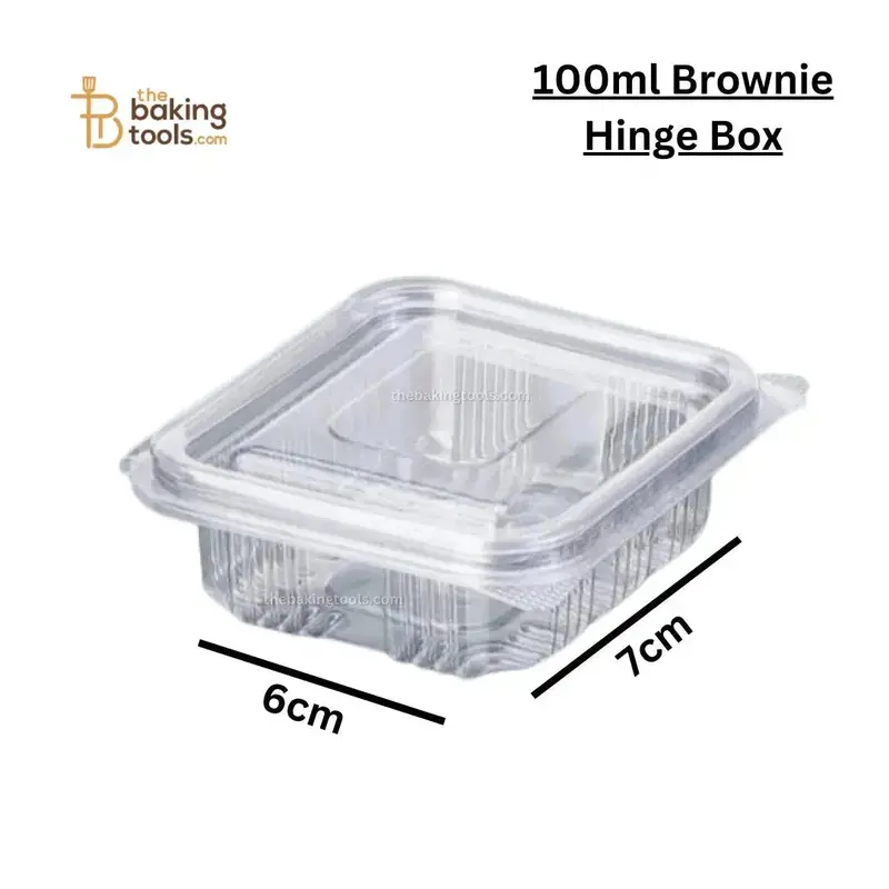 Hinged 100Ml Brownie Container With Flat Lid – 50-Pack Pet-Safe Food Storage Box (Cash On Delivery Not Available) 1