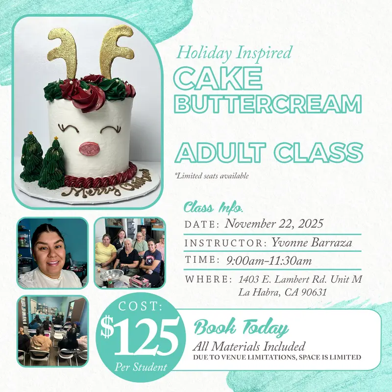 Holiday Buttercream Cake Class – November 22 Workshop In La Habra 1
