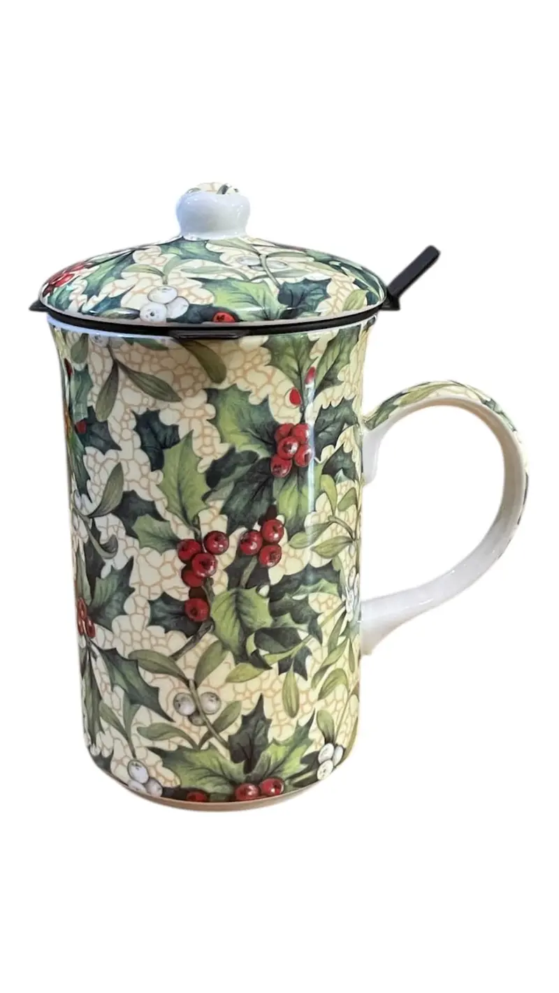 Holiday-Themed Herbal Tea Infuser Mug With Lid 1