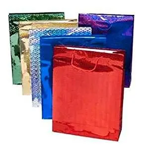 Holographic Gift Bags – Large Festive Carry Bags For Christmas, Weddings, Birthdays, And Special Occasions (Assorted Colors) 1
