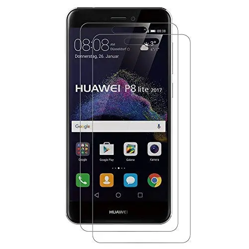 Huawei P8 Lite (2017) Tempered Glass Screen Protectors – Pack Of 3, Ultra-Transparent & Scratch-Resistant 1