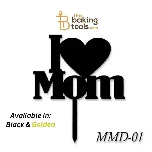 'I Love Mom' Acrylic Cake Topper – Simple & Sweet Mother’S Day Keepsake (Mmd-01) 1