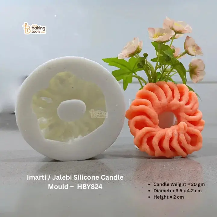 Imarti & Jalebi Silicone Candle Mold – Authentic Indian Sweet-Inspired Candle Shape (Hby824) 1