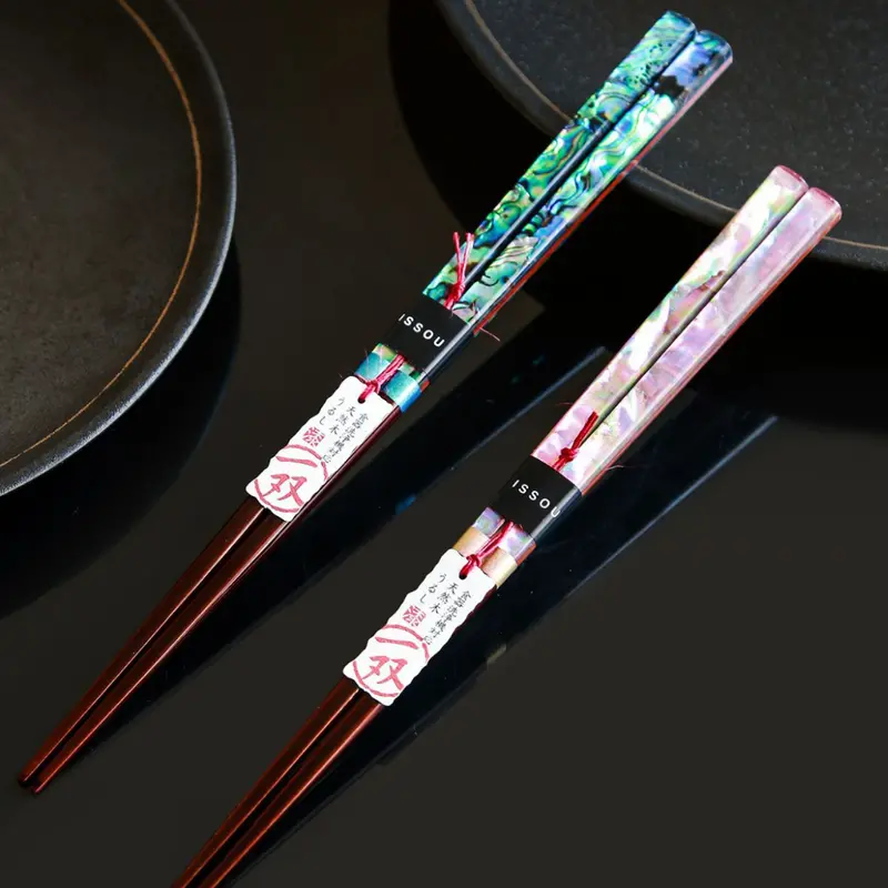 Issou Mother-Of-Pearl Inlaid Japanese Chopsticks – Artisan Set 1