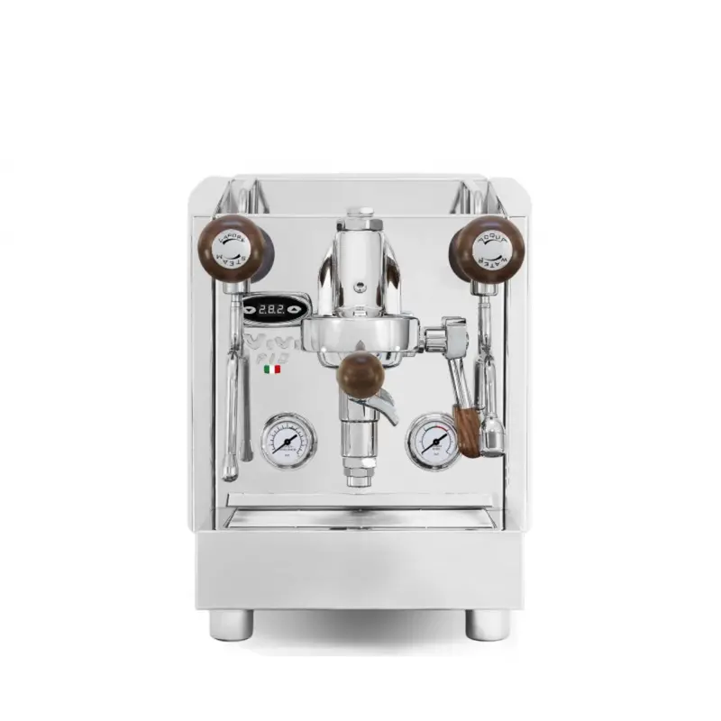 Izzo Vivi Pid Single-Group Espresso Machine – White Frame With Wooden Knobs 1