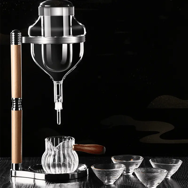 Japanese-Inspired Glass Wine Dispenser Stand With Gift Packaging 1