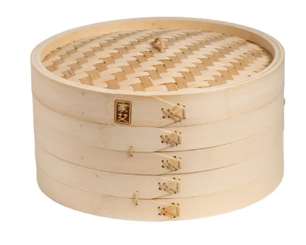 Joyce Chen 12-Inch Two-Tier Bamboo Steamer Set 1