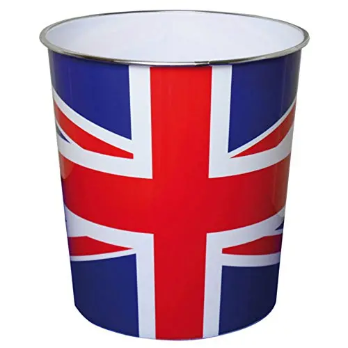 Jvl Fun Squares Pattern Plastic Waste Bin – 25 X 26.5 Cm Desktop Recycling Or Office Trash Container 1