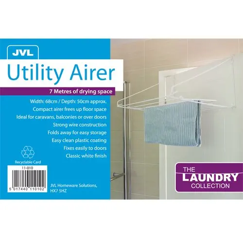 Jvl Over-Door Laundry Airer – Space-Saving Balcony Or Bathroom Drying Rack For Clothes & Towels 1
