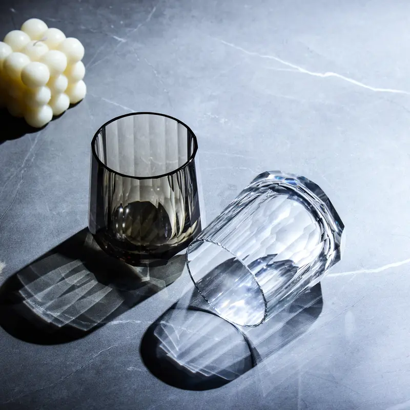 Kage Tate Edo Kiriko Whisky Tumbler – Vertical Shadow-Cut Japanese Glass 1