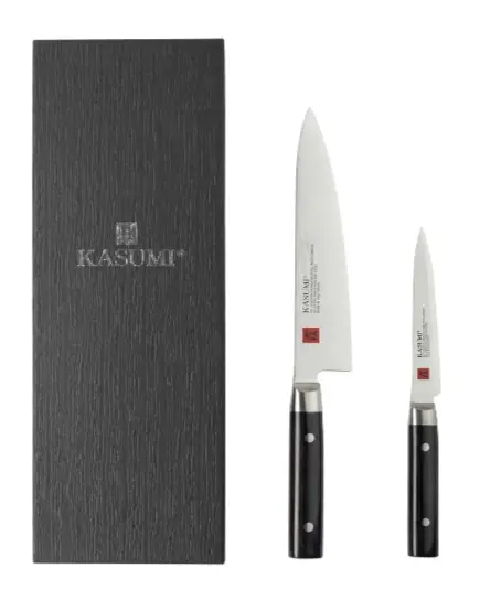 Kasumi Damascus Forged Knife Set – Chef’S + Utility Blades 1