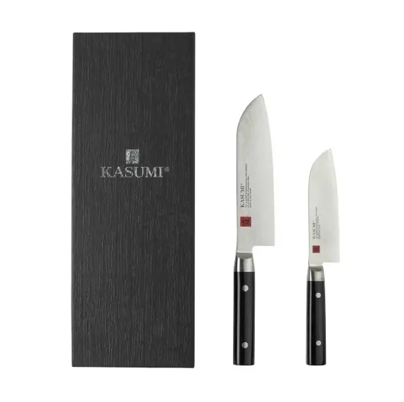 Kasumi Damascus Premium Knife Set – Chef’S + Santoku Blades 1
