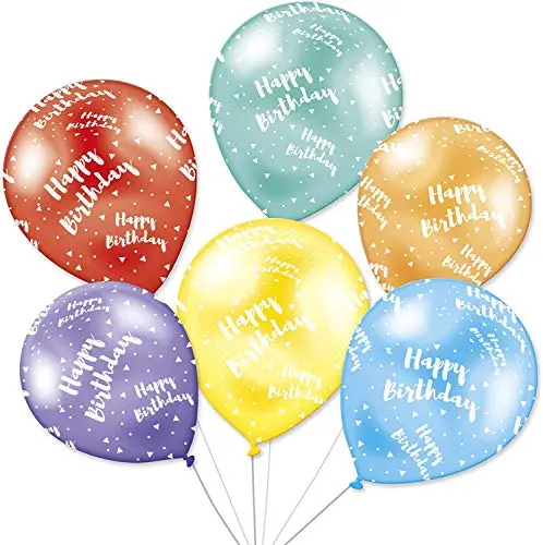 Kav 24-Piece Latex Balloon Pack – 12-Inch (30 Cm) Assorted Colors & Happy Birthday Designs For Birthday Parties, Baby Showers & Wedding Decor 1