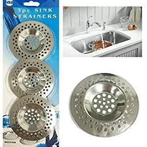 Kav 3-Pack Metal Sink Strainer Filters For Kitchen And Bathroom Plughole 1