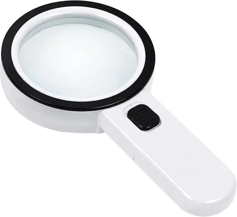 Kav 30X Handheld Led Magnifier – Dual-Lens Illuminated Reading Aid With 12 Bright Leds For Seniors, Collectors & Hobbyists 1