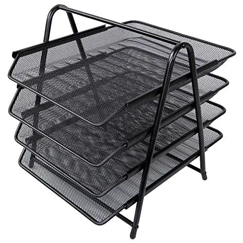 Kav 4-Tier Desktop File Organizer – Compact Document Tray System For Office Desks And Drawers 1
